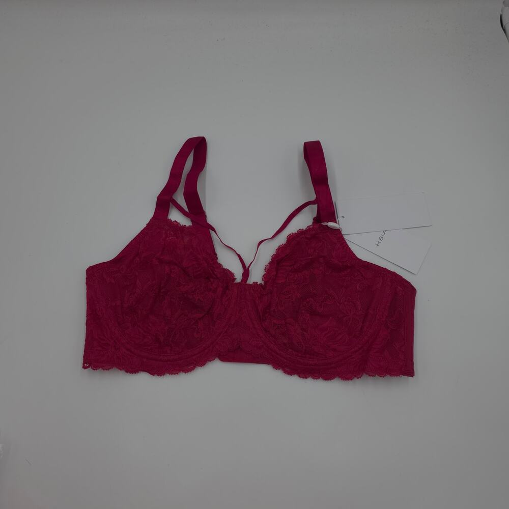 HSIA Pretty In Petals Strappy Lace Unlined Bra in Red Size 38C